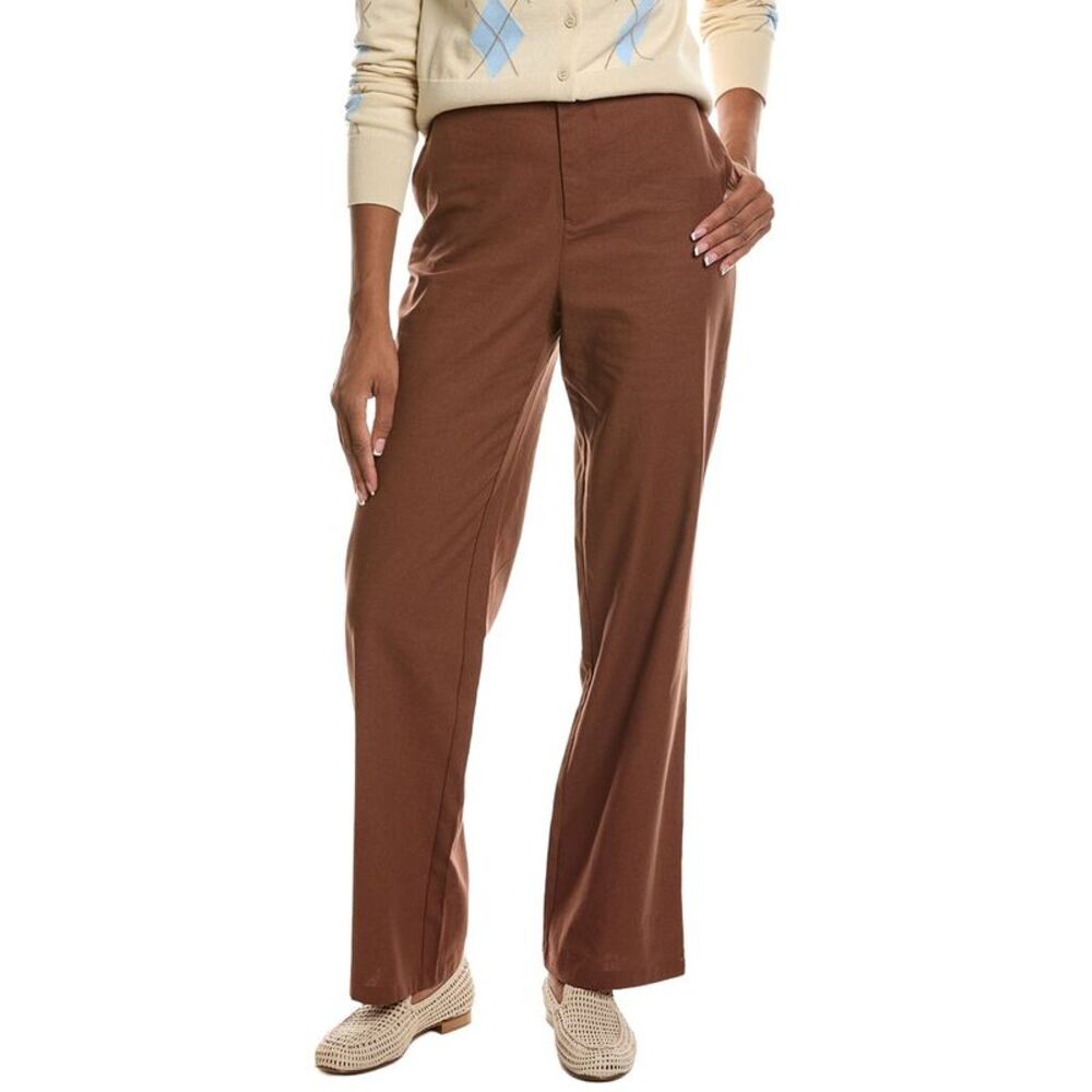 Seraphina Womens Linen-Blend Pant, Brown